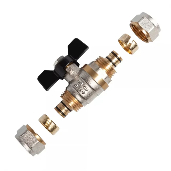 Кран шаровой ITAL 16x16 для металлопластиковых труб неразборный.