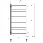 Полотенцесушитель электрический DEFFI Harmony П9 500x1000 правый черный