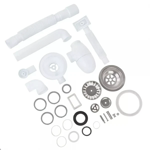 K1015 кухня 3 1/2*40, різьб. випуск зміщений, універсальний перелив, гофротруба 40*40/50 {25}