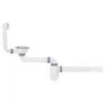 K1015 кухня 3 1/2*40, різьб. випуск зміщений, універсальний перелив, гофротруба 40*40/50 {25}