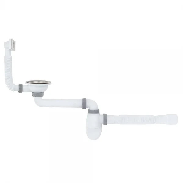 K1015 кухня 3 1/2*40, різьб. випуск зміщений, універсальний перелив, гофротруба 40*40/50 {25}