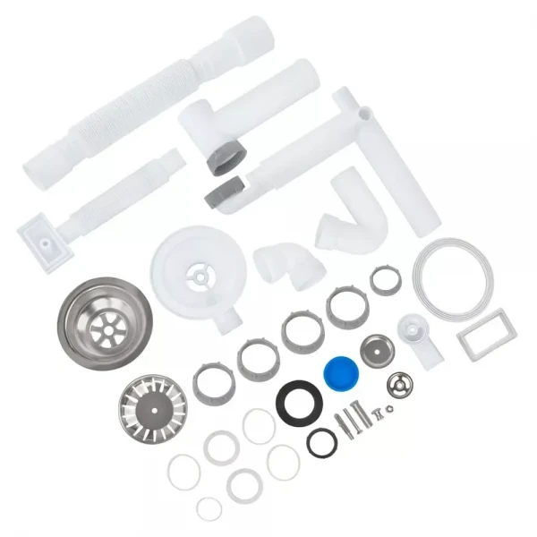 KT1118 кухня 3 1/2*40, різьб. телескоп. випуск, прямий з ревізією, універсал. підкл. приладів+гофра