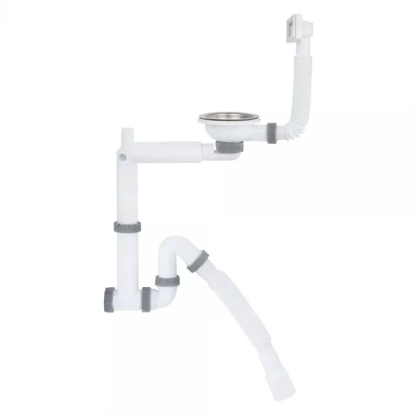 KT1118 кухня 3 1/2*40, різьб. телескоп. випуск, прямий з ревізією, універсал. підкл. приладів+гофра