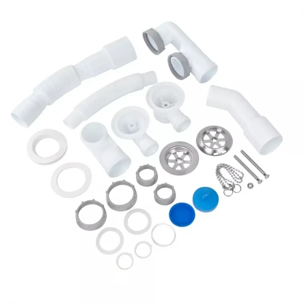 B1012 ванна з ревізією 1 1/2*40, перелив, гофротруба 40*40/50 + патрубок 135º