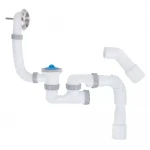 B1012 ванна з ревізією 1 1/2*40, перелив, гофротруба 40*40/50 + патрубок 135º