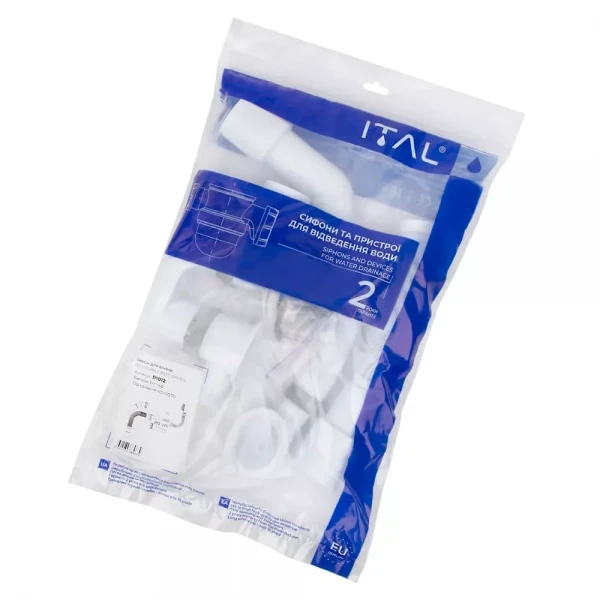 B1012 ванна з ревізією 1 1/2*40, перелив, гофротруба 40*40/50 + патрубок 135º