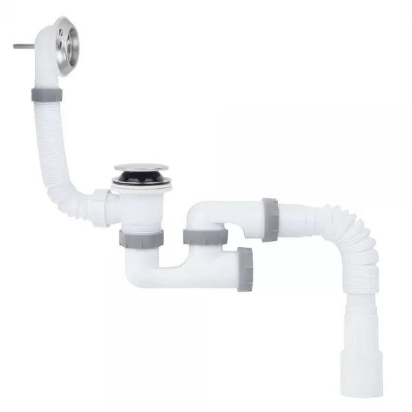 B1013K ванна з ревізією 1 1/2*40 Сlick-Сlack, перелив, гофротруба 40*40/50 {35}