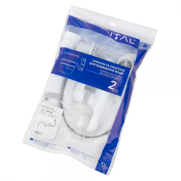 B1014SA ванна з ревізією 1 1/2*40 напівавтомат, перелив, гофротруба 40*40/50