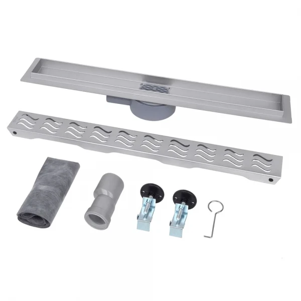 IT03-FT11/800 ITAL Душовий трап 800 мм, поворот. 360, комбін.затвор, Brushed nickel (блістер) {5/1}