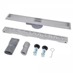 IT03-FT19/800 ITAL Душовий трап 800 мм, поворот. 360, комбін.затвор, Brushed nickel (блістер) {5/1}