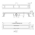 IT02-FT29/ 900 ITAL Душовий трап 900 мм ПІД ПЛИТКУ, комбін. гідрозатвор  (блістер) {5/1}