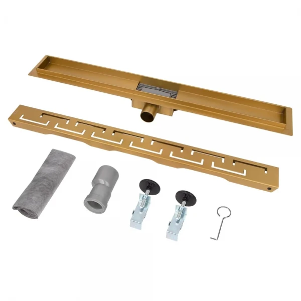 IT02-FT18/700 GL ITAL Душовий трап 700 мм Brushed GOLD, комбін. гідрозатвор, (блістер) {5/1}