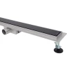 IT02-FT24/700 BG ITAL Душовий трап 700 мм,ЗАГАРТОВ. СКЛО,комбін.затвор, Black Glossy (блістер) {5/1}