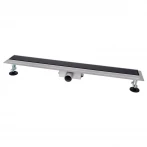 IT02-FT24/700 BG ITAL Душовий трап 700 мм,ЗАГАРТОВ. СКЛО,комбін.затвор, Black Glossy (блістер) {5/1}