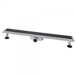 IT02-FT24/700 BG ITAL Душовий трап 700 мм,ЗАГАРТОВ. СКЛО,комбін.затвор, Black Glossy (блістер) {5/1}