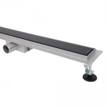 IT02-FT24/800 BG ITAL Душовий трап 800 мм,ЗАГАРТОВ. СКЛО,комбін. затвор,Black Glossy (блістер) {5/1}