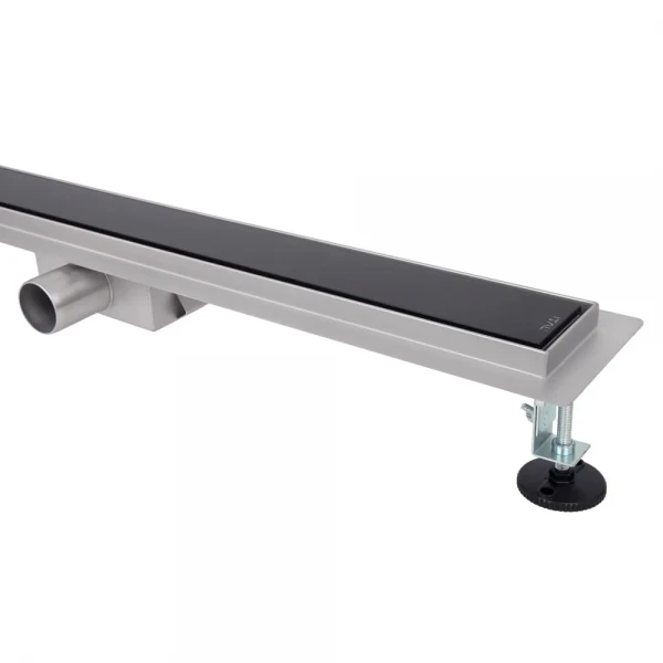 IT02-FT24/800 BG ITAL Душовий трап 800 мм,ЗАГАРТОВ. СКЛО,комбін. затвор,Black Glossy (блістер) {5/1}