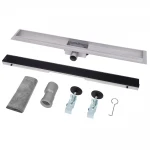 IT02-FT24/800 BG ITAL Душовий трап 800 мм,ЗАГАРТОВ. СКЛО,комбін. затвор,Black Glossy (блістер) {5/1}