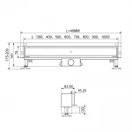 IT05-FT29/700 ITAL Душовий трап 700 мм НАСТІННИЙ ПІД ПЛИТКУ комбін. гідрозатвор (коробка) {5/1}