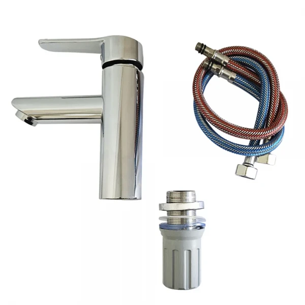 Смеситель для умывальника WEZER SUN1A-01 однорычажный литой излив нержавеющая сталь крепление гайкой Ø35 хром