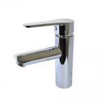 Смеситель для умывальника WEZER SUN1A-01 однорычажный литой излив нержавеющая сталь крепление гайкой Ø35 хром