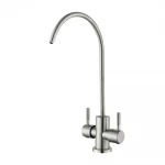 Кран-фасетка WEZER EKO4S-13 МОНО с двойным поворотным изливом из нержавеющей стали (сатин) крепления гайкой