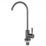 Кран-фасетка EKO4F-13-GUNGREY для осмоса с поворотным изливом гангрей крепления гайкой нержавеющая сталь