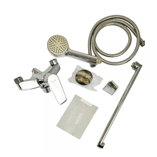 Смеситель для ванны WEZER NKM1-439 однорычажный с длинным поворотным изливом хромированный сплав Ø 35