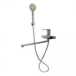 Смеситель для ванны WEZER NKM1-439 однорычажный с длинным поворотным изливом хромированный сплав Ø 35