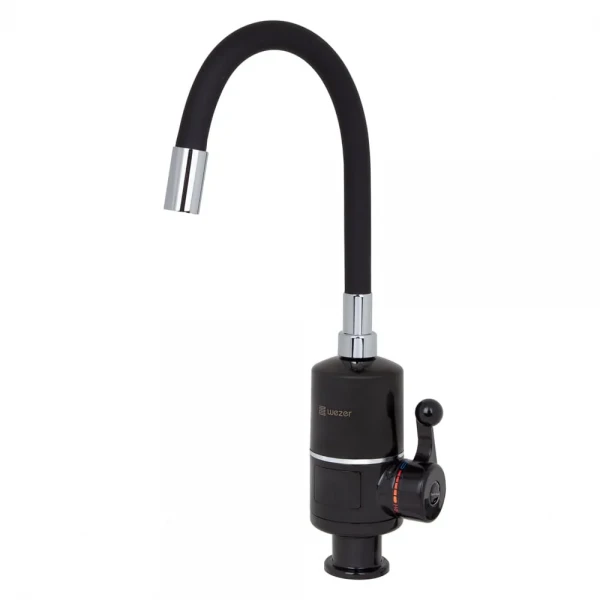 Проточный водонагреватель WEZER SDR-G05T-Black 3.0 кВт с поворотным гибким изливом и датчиком температуры