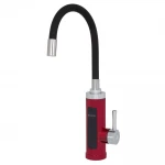 Проточный водонагреватель WEZER SDR-G16T-Red 3.3 кВт с гибким поворотным изливом и датчиком температуры крепления гайкой
