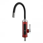 Проточный водонагреватель WEZER SDR-G16T-Red 3.3 кВт с гибким поворотным изливом и датчиком температуры крепления гайкой