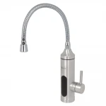 Проточный водонагреватель WEZER SDS-F06T 3 кВт с датчиком температуры с поворотным рефлекторным изливом из нержавеющей стали