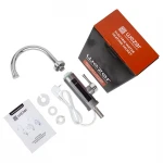 Проточный водонагреватель WEZER SDR-A16T 3.3 кВт однорычажный с высоким поворотным изливом и датчиком температуры крепления гайкой