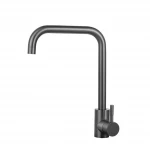 Смеситель для кухни SLAT MLT-40402GG однорычажный с Г-образным поворотным изливом крепление гайкой Ø35