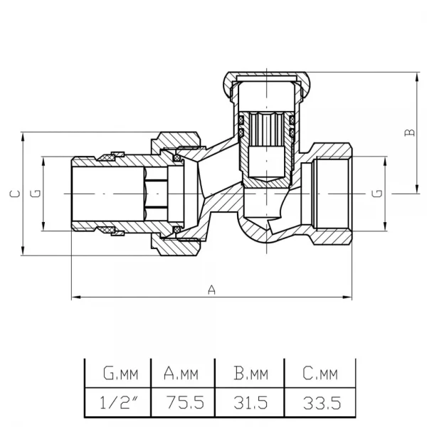 Вентиль радиаторный балансировочный ITAL 1/2
