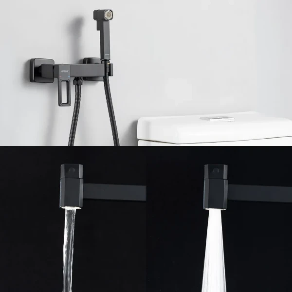 Смеситель для биде GAPPO G2017-6 однорычажный латунный черный диаметр 35 мм