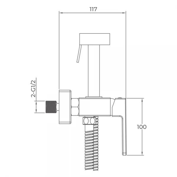 Смеситель для биде GAPPO G2017-6 однорычажный латунный черный диаметр 35 мм