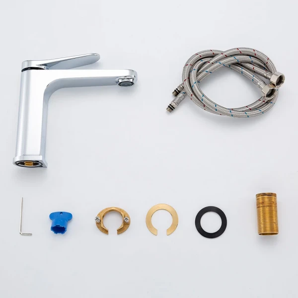 Смеситель для умывальника GAPPO G1010 однорычажный с литым изливом хромированный крепеж гайкой Ø35