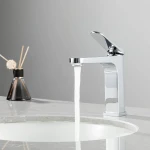 Смеситель для умывальника GAPPO G1010 однорычажный с литым изливом хромированный крепеж гайкой Ø35