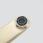 Смеситель для умывальника GAPPO G1010-23 однорычажный с литым изливом крепление гайкой Ø35 сатин золотой