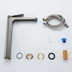 Смеситель для умывальника GAPPO G1010-29 высокий однорычажный с литым изливом латунный крепление гайкой Ø35