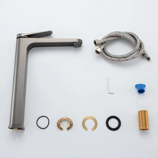 Смеситель для умывальника GAPPO G1010-29 высокий однорычажный с литым изливом латунный крепление гайкой Ø35