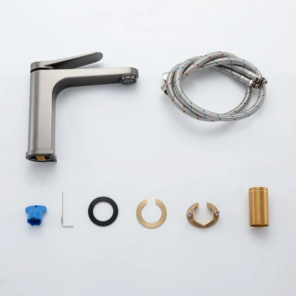 Смеситель для умывальника GAPPO G1010-9 однорычажный с литым изливом латунный крепеж гайкой Ø35