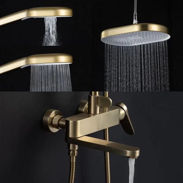 Душевая система GAPPO G2410-3 с тремя функциями латунная Ø35 золотой сатин