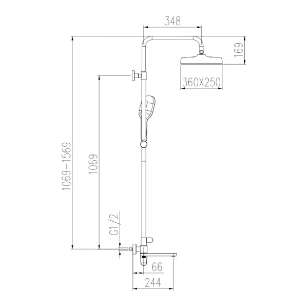 Душевая система GAPPO G2410-3 с тремя функциями латунная Ø35 золотой сатин