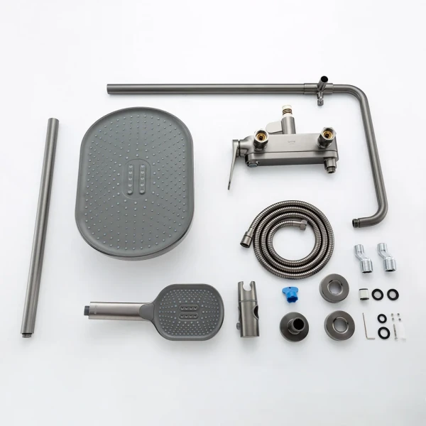 Душевая система GAPPO G2410-9 с тремя функциями латунная Ø35 (гангрей)