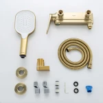 Смеситель для ванны GAPPO G3210-3 однорычажный с коротким поворотным изливом латунный золотой сатин Ø35