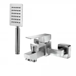 Змішувач для ванни WEZER PRO3С-02 одноважільний з коротким неповоротним виливом нержавіюча сталь сатин Ø35