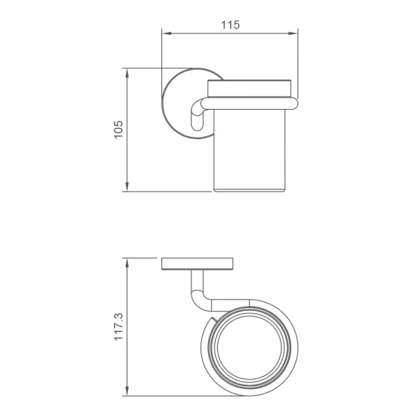 Стакан с держателем GAPPO G30706-3 золотой сатин